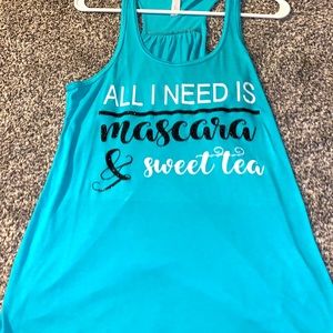 Teal workout tank top